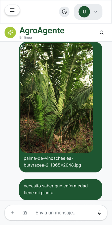 Captura real de la app AgroAgente